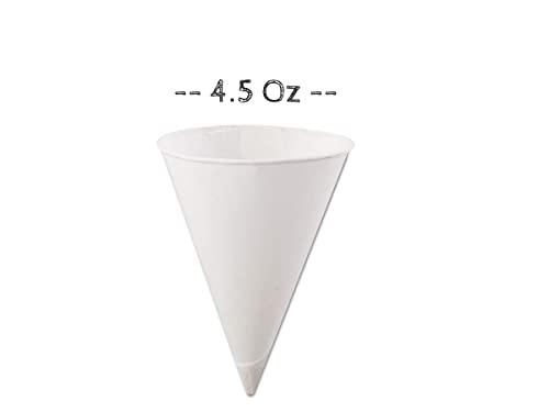Smygoods White Paper Cone Cups 4.5 Oz, Snow Cone Cups (400 Count)