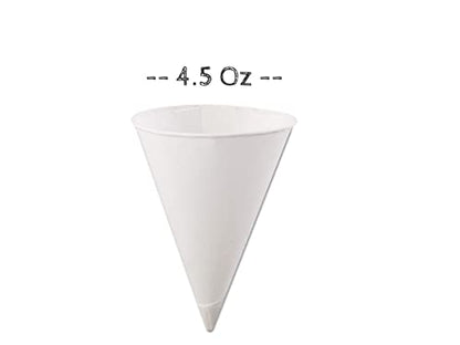 Smygoods White Paper Cone Cups 4.5 Oz, Snow Cone Cups (400 Count)