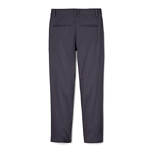 French Toast Boys' Adjustable Waist Straight Fit Stretch Twill Chino Pant, School Uniform Heather Gray, 10