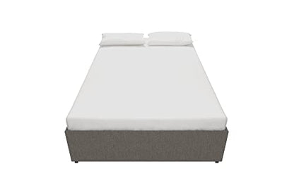 DHP Maven Upholstered Platform Bed for Raised Mattress Support with Underbed Storage Drawers, No Box Spring Needed, Queen, Gray Linen