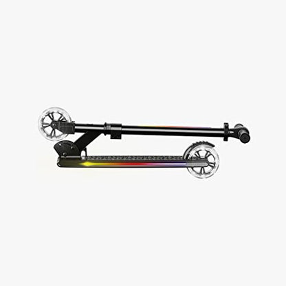 Jetson Scooters - Mars Kick Scooter (Midnight Black) - Collapsible Portable Kids Push Scooter - Lightweight Folding Design with High Visibility RGB Light Up LEDs on Wheels and Deck