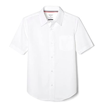 French Toast Boys' Short Sleeve Classic Poplin Dress Shirt (Standard & Husky), White, 5