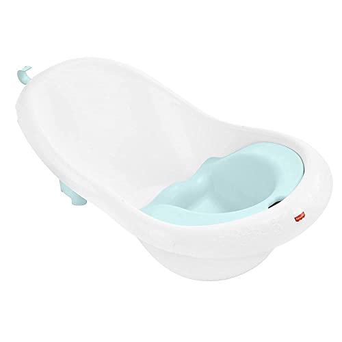 Fisher-Price Baby to Toddler Bath 4-In-1 Sling ‘N Seat Tub with Removable Infant Support and 2 Toys, Pacific Pebble
