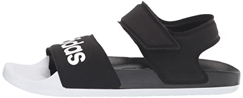 adidas unisex adult Adilette Sandal, Core Black/White/Core Black, 10 Women Men US