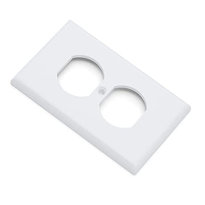 Amazon Basics 1-Gang Duplex Wall Plate - 20-Pack, White