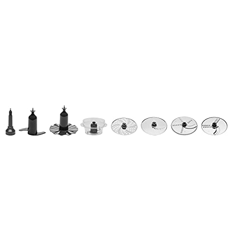 GE Food Processor |12 Cup | Complete with 3 Feeding Tubes & Stainless Steel Accessories-3 Discs + Dough Blade | 3 Speed | for Shredded Cheese, Chicken & More | Kitchen Essentials | 550 Watts
