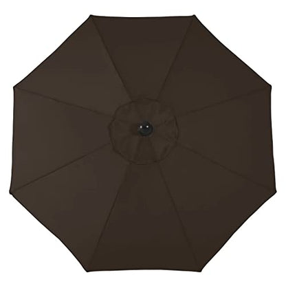 ABCCANOPY 10FT Patio Umbrella - Outdoor Waterproof Table Umbrella with Push Button Tilt and Crank, 8 Ribs UV Protection Pool Umbrella for Garden, Lawn, Deck & Backyard (Brown)