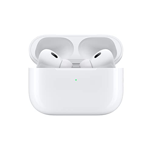 Apple AirPods Pro (2nd Generation) Wireless Earbuds, Up to 2X More Active Noise Cancelling, Adaptive Transparency, Personalized Spatial Audio, MagSafe Charging Case, Bluetooth Headphones for iPhone