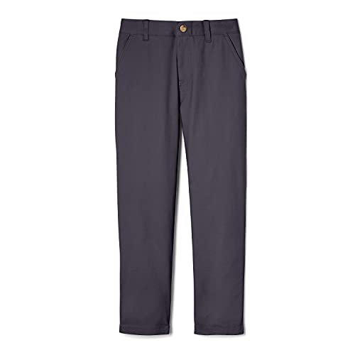 French Toast Boys' Adjustable Waist Straight Fit Stretch Twill Chino Pant, School Uniform Heather Gray, 10