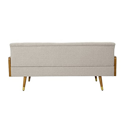 Christopher Knight Home Aidan Mid Century Modern Tufted Fabric Sofa, Beige