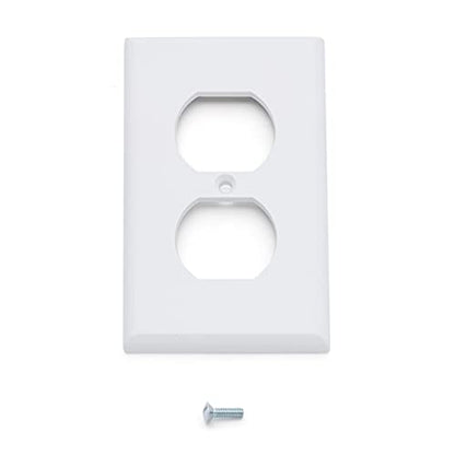 Amazon Basics 1-Gang Duplex Wall Plate - 20-Pack, White
