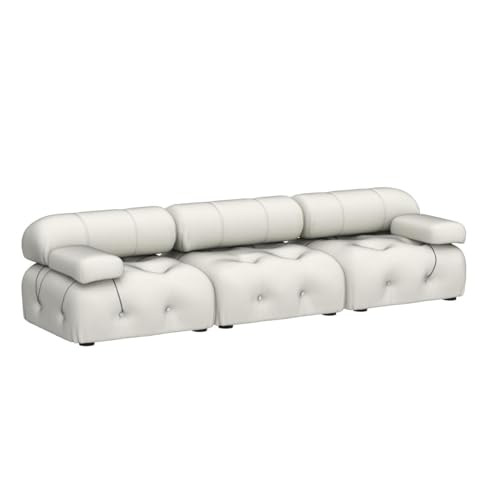UPDATE: DEAD! JACH 104" Convertible Modular Sectional Sofa, Minimalist Mid-Century Velvet Sofas Couches, Luxury Modern 3-Seat Wide Couch Sectional for Living Room Bedroom Office Apartment (Beige)
