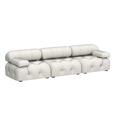 UPDATE: DEAD! JACH 104" Convertible Modular Sectional Sofa, Minimalist Mid-Century Velvet Sofas Couches, Luxury Modern 3-Seat Wide Couch Sectional for Living Room Bedroom Office Apartment (Beige)