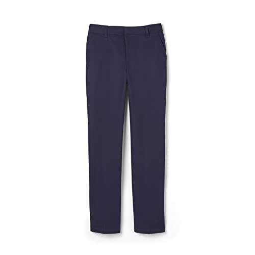 French Toast Boys' Adjustable Waist Relaxed Fit Pant (Standard & Husky), Navy Blue, 12 Slim