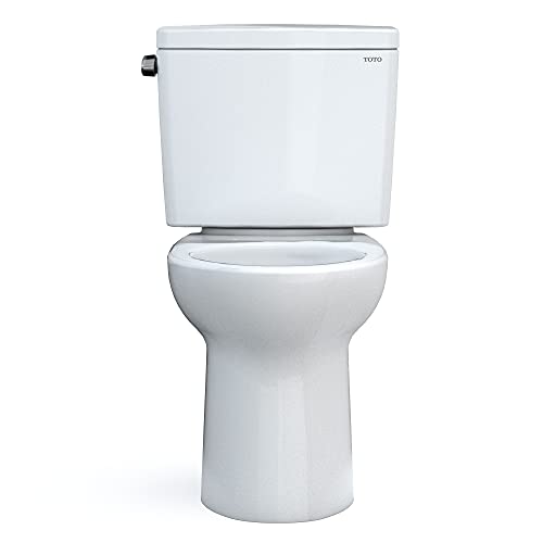 TOTO Drake Two-Piece Elongated 1.6 GPF Universal Height TORNADO FLUSH Toilet with CEFIONTECT, Cotton White - CST776CSFG#01