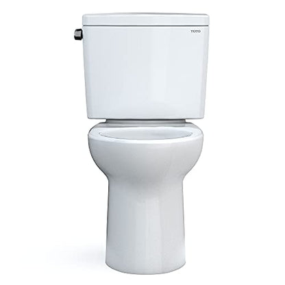 TOTO Drake Two-Piece Elongated 1.6 GPF Universal Height TORNADO FLUSH Toilet with CEFIONTECT, Cotton White - CST776CSFG#01
