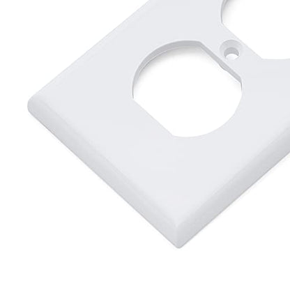 Amazon Basics 1-Gang Duplex Wall Plate - 20-Pack, White