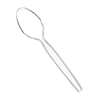 Comfy Package [100 Pack] Heavy Duty Disposable Basic Plastic Spoons - Clear Teaspoons