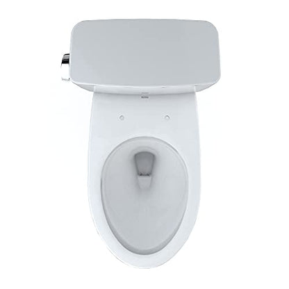 TOTO Drake Two-Piece Elongated 1.6 GPF Universal Height TORNADO FLUSH Toilet with CEFIONTECT, Cotton White - CST776CSFG#01