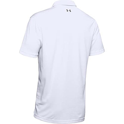Under Armour Men's Tech Golf Polo , White (100)/Graphite , Medium Tall