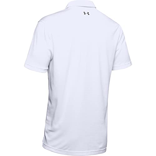 Under Armour Men's Tech Golf Polo , White (100)/Graphite , Medium