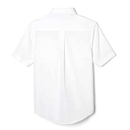 French Toast Boys' Short Sleeve Classic Poplin Dress Shirt (Standard & Husky), White, 5
