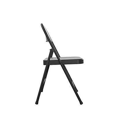 COSCO SmartFold All-Steel Folding Chair, 4-Pack, Black