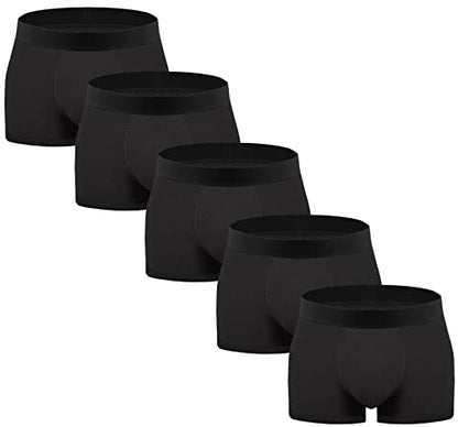 SMNDY Men's Underwear Boxer Briefs Soft Cotton No Ride-up Trunks Breathable Sports Underwear 5 Pack-HTB-5B-L