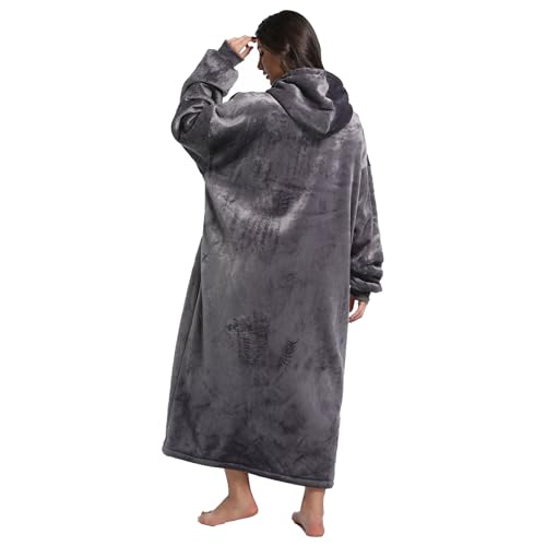 NIMOJIRO Wearable Blanket,Winter Oversized Blanket Hoodie With Huge Pockets Comfortable Soft And Fluffy for Adult Women Men…