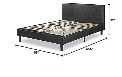 ZINUS Jade Faux Leather Upholstered Platform Bed Frame / Mattress Foundation with Wood Slat Support / No Box Spring Needed / Easy Assembly, Full
