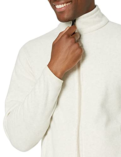 Amazon Essentials Men's Full-Zip Fleece Jacket (Available in Big & Tall), Oatmeal Heather, Medium