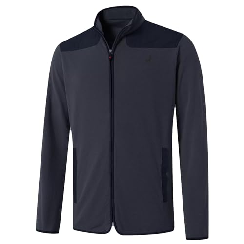 MICHEL ROUEN Mens Fleece Jacket Golf Lightweight Casual Sport Warm Mock Neck Kangaroo Pocket Polar Fleece Jacket Men Dark Grey