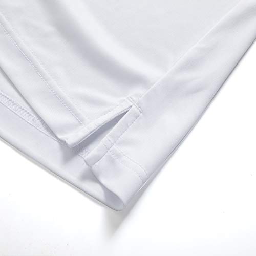 Corna White Cool Dry Sweat Wicking Athletic White Golf Polo T Shirts for Men White-M