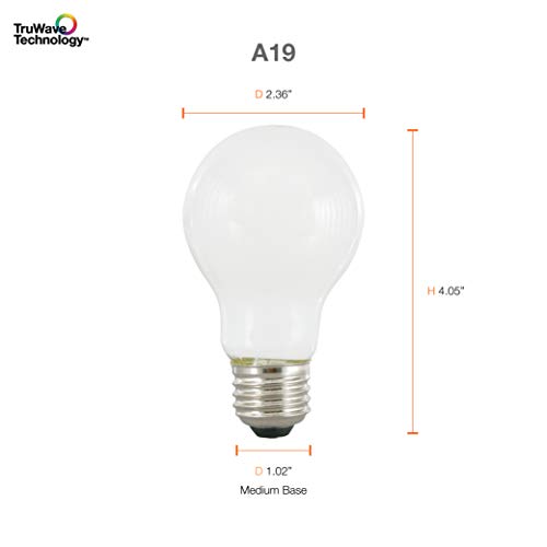 SYLVANIA LED TruWave Natural Series A19 Light Bulb, 60W Equivalent, Efficient 8W, Dimmable, 800 Lumens, Frosted, 5000K, Daylight - 6 Pack (40815)