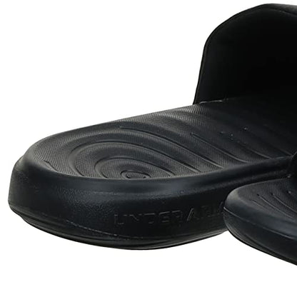 Under Armour boys Ansa Fix Slide Sandal, Black (004)/ Black, 1 Little Kid US