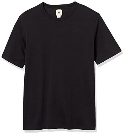 Amazon Aware Men's Organic Cotton Crew Short-Sleeve T-Shirt, Black, Medium