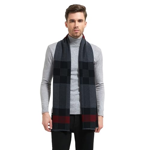 LanHong Men Winter Cashmere Scarf Wool Soft Warm Knitted Casual Scarves for Men