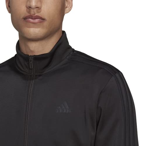 adidas Men's Warm-up Tricot Regular 3-stripes Track Jacket Black/Black Small