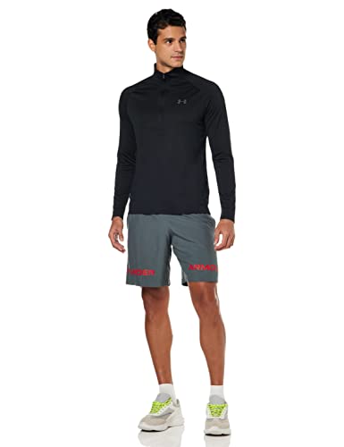 Under Armour Men's Tech 2.0 1/2 Zip-Up Long Sleeve T-Shirt , Black (001)/Charcoal , Large