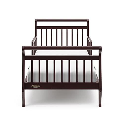 Graco Classic Sleigh Toddler Bed with Premium Foam Crib and Toddler Mattress - Espresso