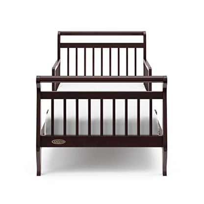 Graco Classic Sleigh Toddler Bed with Premium Foam Crib and Toddler Mattress - Espresso