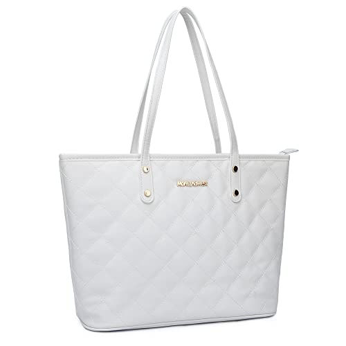 Montana West Quilted Handbag for Women Tote Purse Shoulder Bag Large Fashion Hobo Purse MWC-084BWT