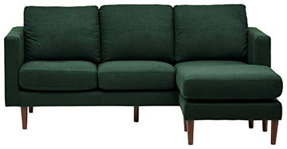 Amazon Brand – Rivet Revolve Modern Upholstered Sofa with Reversible Sectional Chaise, 80"W, Heritage Green