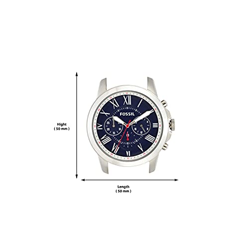 Fossil Men's Grant Quartz Stainless Steel and Leather Chronograph Watch, Color: Silver, Luggage (Model: FS5210)