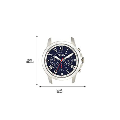 Fossil Men's Grant Quartz Stainless Steel and Leather Chronograph Watch, Color: Silver, Luggage (Model: FS5210)