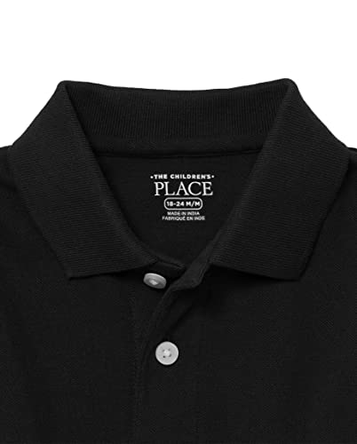 The Children's Place Baby Boys and Toddler Boys Long Sleeve Pique Polo, Black, 18-24 MONTHS