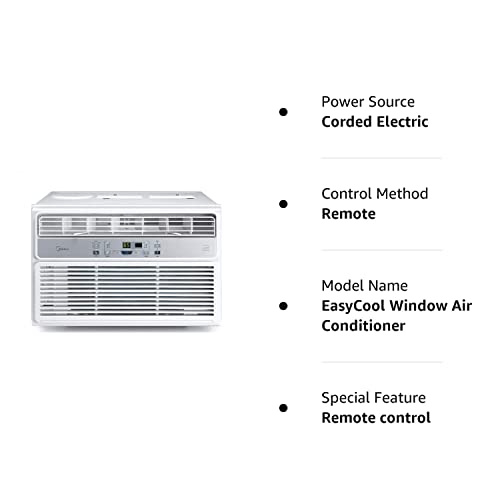 Midea 12,000 BTU EasyCool Window Air Conditioner, Dehumidifier and Fan - Cool, Circulate and Dehumidify up to 550 Sq. Ft., Reusable Filter, Remote Control