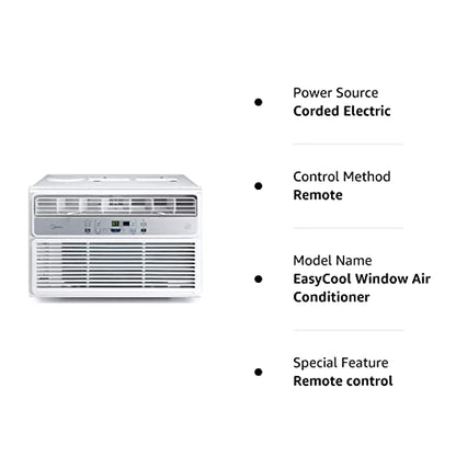 Midea 12,000 BTU EasyCool Window Air Conditioner, Dehumidifier and Fan - Cool, Circulate and Dehumidify up to 550 Sq. Ft., Reusable Filter, Remote Control
