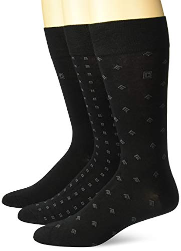 Chaps mens Assorted Soft Crew With Argyle Fashion Patterns (3 Pack) Dress Sock, Black Various, 6 12 US