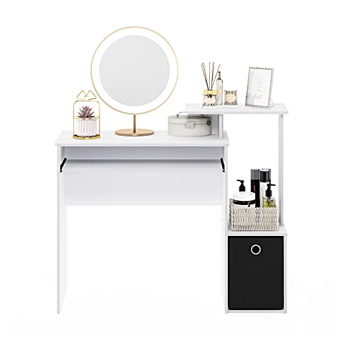 Furinno Econ Multipurpose Home Office Computer Writing Desk, White/Black